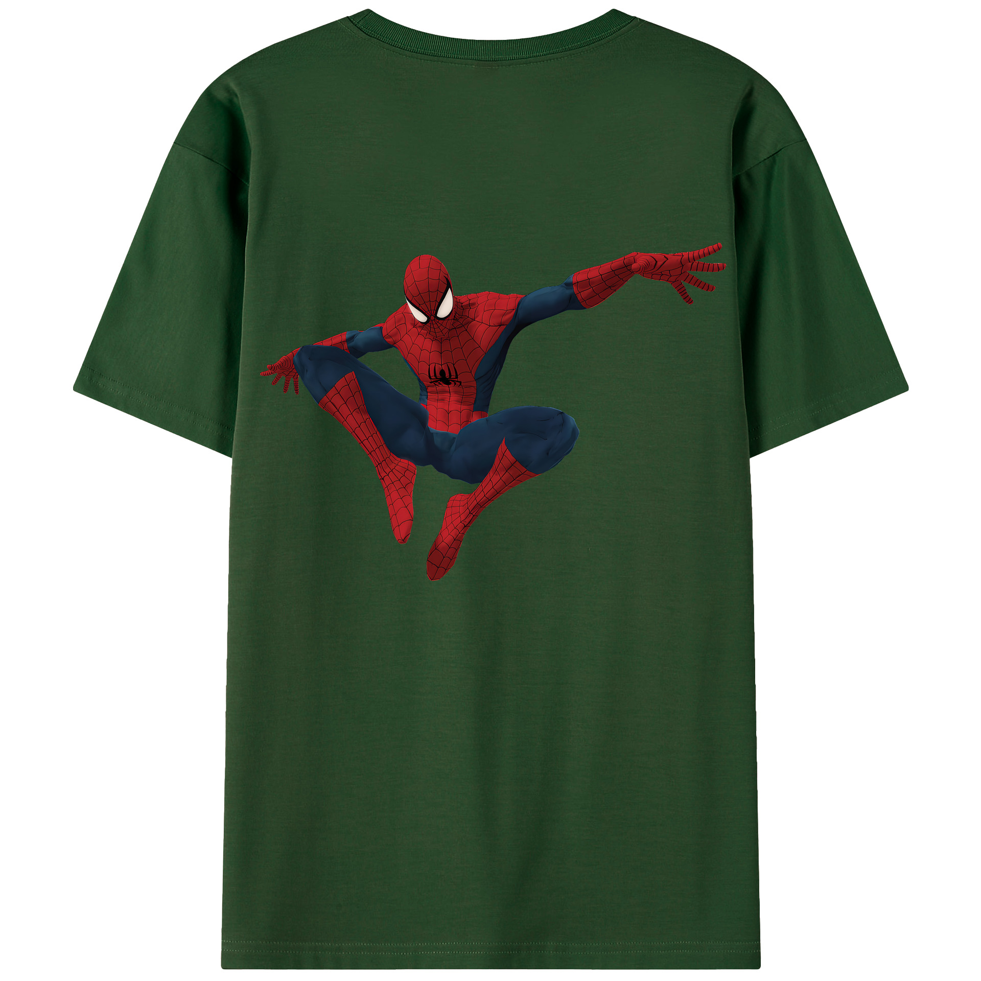 （画像用） Spider Man スパイダーマン 綿100％半袖Tシャツ（背面プリント）